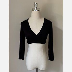BCBG Maxazria 'Lorren' Cutout Crop Top - Black - Size XXS